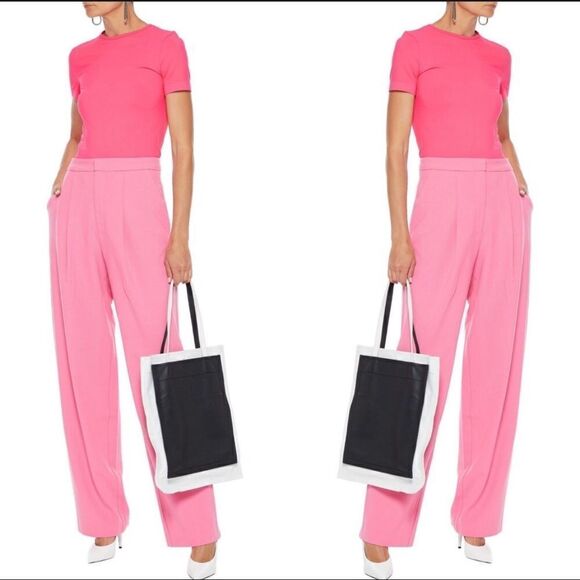 Revolve HELMUT LANG Pink Stretch Jersey Crew Neck Fitted T-shirt XS/S Y2K - Picture 1 of 12